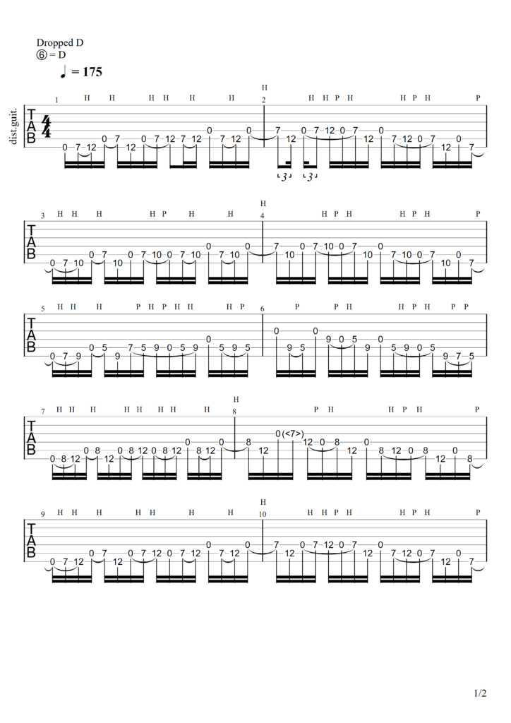 RISE solo tabulature